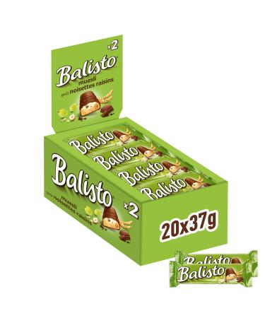 Balisto chocolate bars | Muesli mix green | 20 bars in a box (20 x 37 g) Muesli mix 20 pieces (1 pack)
