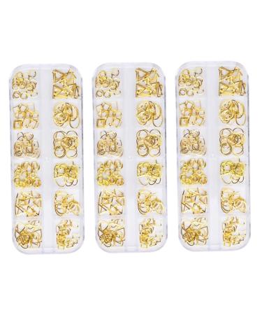 Abaodam 3 Boxes Nail Tools Nail Art Decoration Rose Gold Decorations Manicure Tools Manicure Decoration Diy Nail Accessories Nail Art Ornaments Decorate Nail Drill Rivet 3d Metal