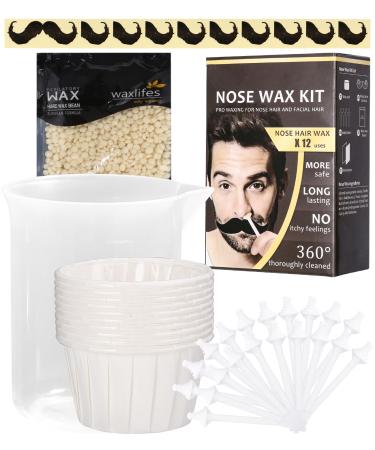 Nose Wax Kit, Nose Wax Kit for Men and Women, 100g Nose Hair Wax, 20 Applicators Safe Tip, Safe, Fast, Hair Wax for Nose, Pai