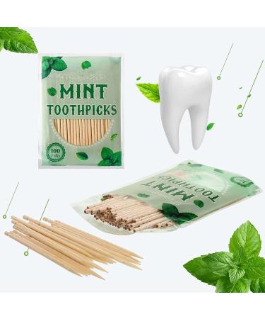 Mint Menthol Toothpicks - 600 Pcs Bulk Natural Wooden Dental Picks for Oral Health - Buy Online on GoSupps.com