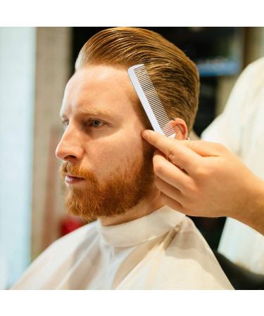 2-Piece Silver Rat Tail Combs Set - Stainless Steel Fine Cutting and Teasing Pintail Barber Comb for Hair Styling - Buy Online on GoSupps.com
