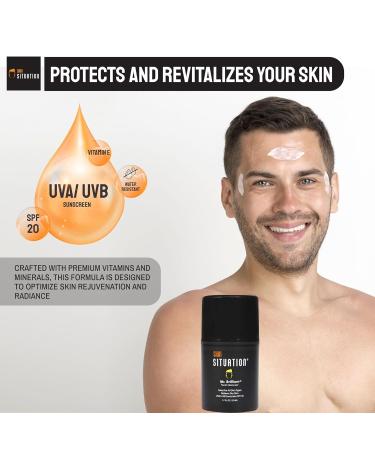 Mr. Brilliant Face Moisturizer for Men - Hydrating Cream for Dry & Oily Skin Reduces Fine Lines & Dark Spots SPF 20 Sunscreen 1.7 FL OZ - Buy Online on GoSupps.com