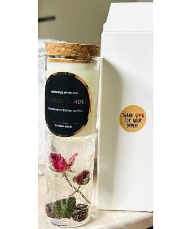 Luxury Scented Home Decor Candle - Aromatherapy for Meditation & Manifestation | Unique Transparent Jar Gift (French Rose - Buy Online on GoSupps.com