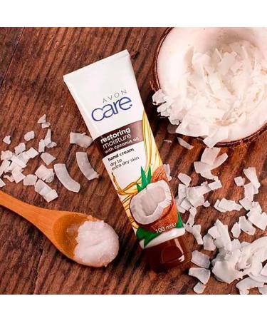 Buy 2 x Avon Care Restoring Moisture Hand Cream with Coconut Oil - 75 ml | Hydrating Hand Cream for Soft Skin | International Shipping Available - Buy Online on GoSupps.com