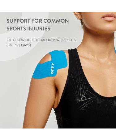 Buy ORRY Kinesiology Tape - Joint Support & Muscle Pain Relief - Latex-Free Water-Resistant Elastic Cotton - 20 Pre-Cut Strips (Blue) - Fast International Shipping - Buy Online on GoSupps.com