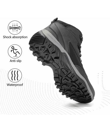 ZASEPY Men's Hiking Boots Non-Slip Mid Top Water Resistant | Black 078 - Buy Online on GoSupps.com