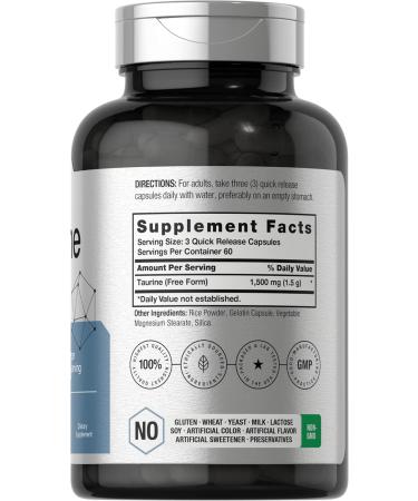 Horb ach Taurine Supplement 1500mg | 180 Capsules | Non-GMO and Gluten Free - Buy Online on GoSupps.com