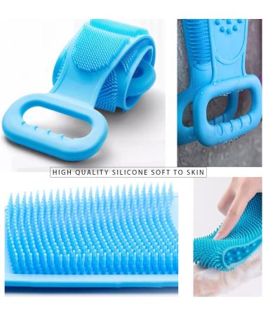 Silicone Body Scrubber with Dual-Sided Design | Durable Exfoliating Shower Bath Belt | 80cm Body Scrub for Full Body Washing & Massage | Back Cleaning Coverage - Buy Online on GoSupps.com