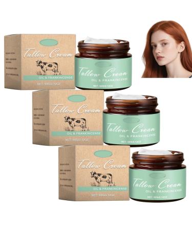 homomdy Beef tallow face cream tallow face moisturizer natural moisturizing and soothing cream for face and body revitalizes complexion brightens and nourishes skin (3pcs)