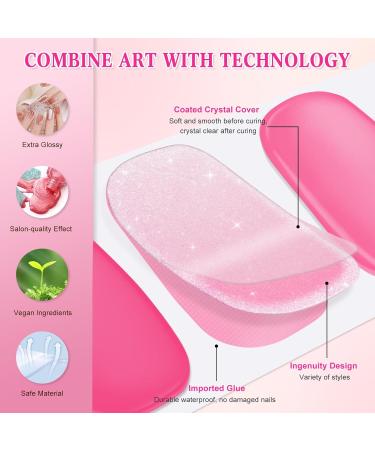 Ceboic Half Hardened UV Gel Strips - 22 Self-Adhesive French Nail Polish Stickers | Salon Quality Red Gel Nail Foils for Women & Girls | Christmas Nail Art Decoration - Buy Online on GoSupps.com