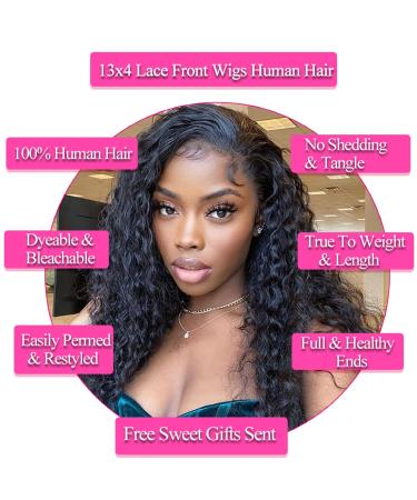 VRBest 24 Inch Deep Wave HD Transparent Lace Front Wig 180% Density | Pre Plucked Wet & Wavy Human Hair Wigs for Black Women - Buy Online on GoSupps.com