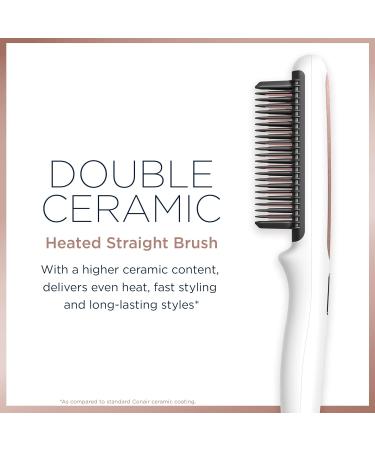 Conair Double Ceramic Straightening Brush - Heated Hair Brush for Smooth Shiny Hair | V-Shaped Bristles | International Shipping Available - Buy Online on GoSupps.com