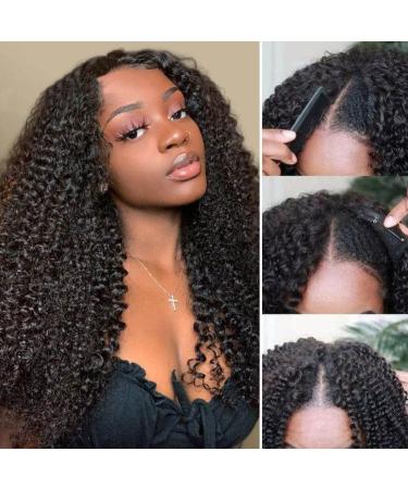 UNICE V Part Curly Human Hair Wig - 180% Density, 18 inch, Natural Black - Beginner Friendly, No Lace, No Glue - Clips for Easy Application - Buy Online on GoSupps.com