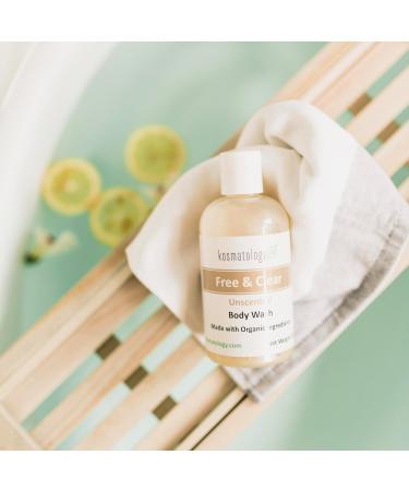 kosmatology Free & Clear Organic Body Wash | Moisturizing Body Cleanse | Clean Nourishing Ingredients Free of Fragrance and Essential Oils | 8 fl oz 8 Fl Oz (Pack of 1) Unscented - Buy Online on GoSupps.com
