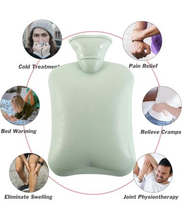 Premium Natural Rubber Hot Water Bottles (2-Pack) - 1L Pain Relief for Back Neck & Feet - Pink & Green - Buy Online on GoSupps.com
