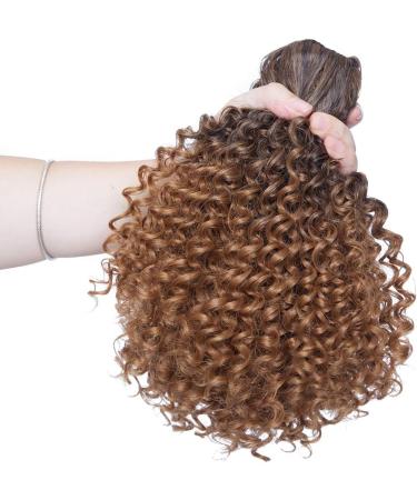 Short Afro Curly Ponytail Hair Extensions Piece for African American Black Women Ponytail Extension Afro Drawstring Curly Ponytail for Women Black mix Coffee Brown - Buy Online on GoSupps.com