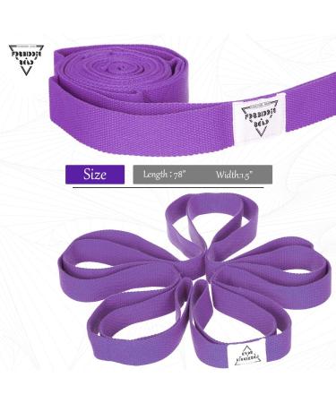 Forbidden Road Stretch Strap 6ft - 8ft Yoga Strap with 10 Loops - Green/Black/Blue/Purple - Exercise Band for Physical Therapy - Buy Online on GoSupps.com