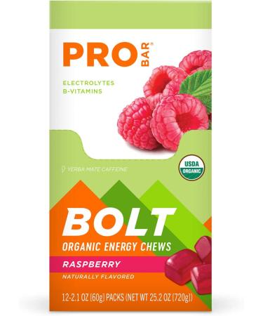 PROBAR Bolt Organic Energy Chews - Raspberry, Gluten-Free, Non-GMO, USDA Organic, 12-Pack - Buy Online on GoSupps.com