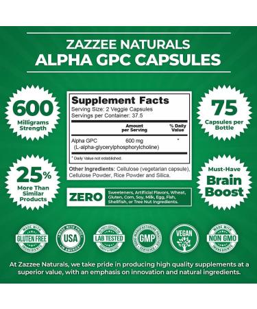 Zazzee Citicoline CDP Choline Capsules and Alpha GPC Choline Capsules - Buy Online on GoSupps.com