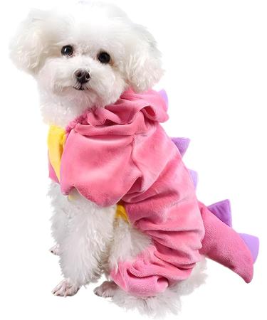 Delifur Dinosaur Dog Halloween Costume - Pink 2XL | Pet Dino Hoodie for Small & Medium Dogs - Buy Online on GoSupps.com