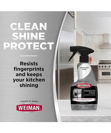 Weiman Stainless Steel Cleaner and Polish with Microfiber Cloth - Protects Appliances, Leaves Streak-Free Shine - Ideal for Refrigerator, Dishwasher, Oven, Grill - Buy Online on GoSupps.com