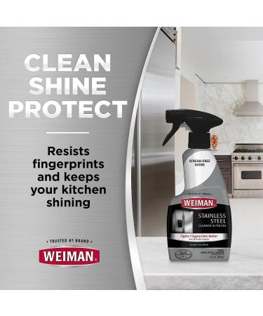 Weiman Stainless Steel Cleaner and Polish (2 Pack) - Protects Appliances, Prevents Fingerprints, Leaves Streak-Free Shine - for Refrigerator, Dishwasher, Oven, Grill - Buy Online on GoSupps.com