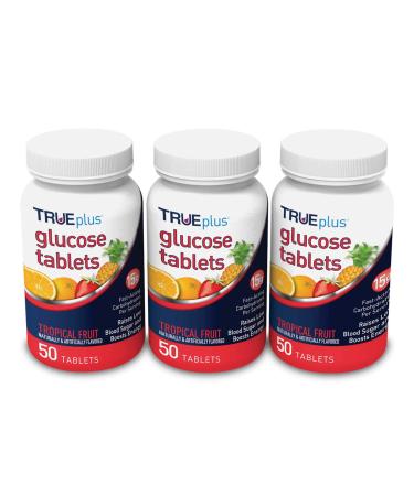 TRUEplus® Glucose Tablets, Tropical Fruit Flavor - 50ct Bottle (3)