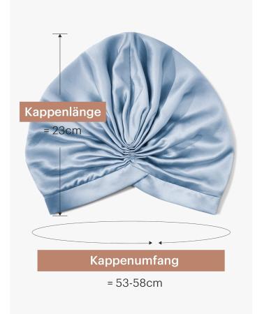 Lilysilk 100% Mulberry Silk Sleeping Cap for Curly Hair | 19 Momme Silk Bonnet Night Hat | Women's Hair Wrap with Elastic Band - Light Blue - Buy Online on GoSupps.com