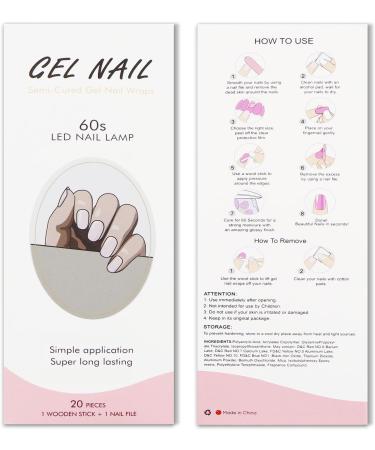 JMEOWIO Gel Nail Stickers Cream Light Pink Semi Cured Gel Nail Strips Wraps UV/LED Nail Supplies Nail Art Design Decoration Accessories - Buy Online on GoSupps.com