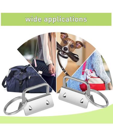 Outus 100 Pieces Key Fob Hardware Key Fob Keychain Wristlet with Split Ring (Silver 1 Inch) Silver 1 Inch - Buy Online on GoSupps.com