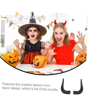 CALLARON 1 Pair Halloween Dress up Simulated Horn Hair Hoop Cosplay Horns Demon Animal Horns Cosplay Bull Horns Headband Devil Costume Headband Goat Black Horns Hairband Accessories Plastic - Buy Online on GoSupps.com