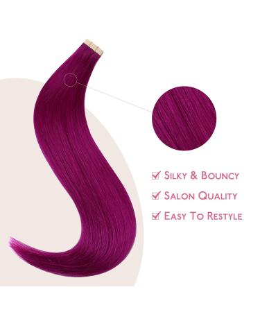 Buy If-Salt Violet Tape In Extensions - 10pcs Real Hair 55cm 30g Invisible Smooth Hair Extensions for Highlighting | International Shipping - Buy Online on GoSupps.com