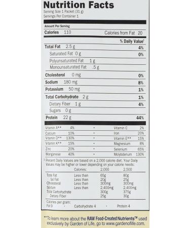 Garden Of Life Organic Raw Protein Vanilla 1.16 OZ - Buy Online on GoSupps.com