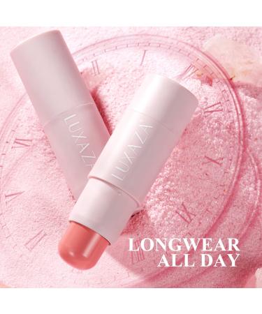 LUXAZA Cream Blush Stick for Cheeks & Lips - Natural Matte Finish | Lightweight Dewy Creme Blush for Mature Skin | Peachy-Pink Shade #01B - Buy Online on GoSupps.com