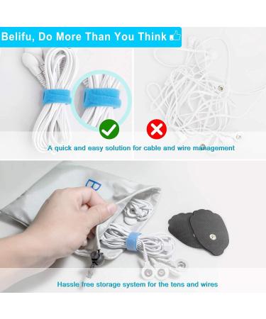 Belifu TENS EMS Unit Muscle Stimulator | 24 Modes Pain Relief Therapy | Electronic Pulse Massager with 10 Pads | Fastening Cable Ties & Storage Bag - Buy Online on GoSupps.com