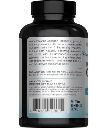 NeoCell Marine Collagen Peptides Capsules | 120 Pills | with Hyaluronic Acid | Plus Vitamin C | for Women and Men - Buy Online on GoSupps.com