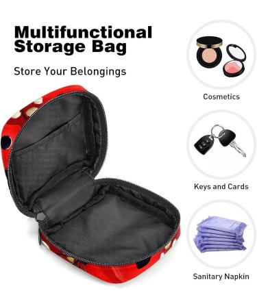 Anna Cowper Red Black Ladybugs Flowers Menstrual Cup Pouch - Portable Period Bag for Women/Girls | Multi-Colored Sanitary Napkin Storage Case - Buy Online on GoSupps.com
