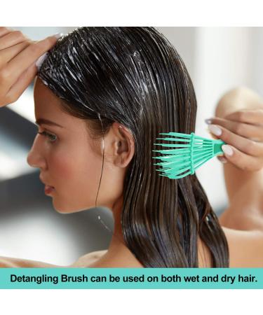 2 Pack Detangling Brush for Curly Hair - EZ Detangler Brush for Afro Textured 3a to 4c Hair - Ideal for Wet/Dry/Long Thick Curly Hair - Exfoliating for Beautiful and Shiny Curls - Green Pink - Buy Online on GoSupps.com