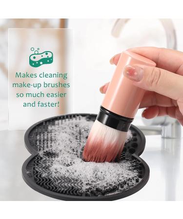 Norate Makeup Brush Cleaner Set - Silicone Cleaning Mat & Cleanser for Brushes and Tools | Stocking Stuffers for Women - Black - Buy Online on GoSupps.com