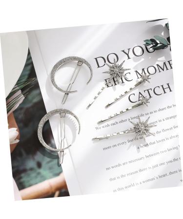 FRCOLOR 8 Sets Hair Clip Set Hair Accessories for Women Suit Hair Barrette for Women Crystal Wedding Hair Star Hair Accessories Silver Hair Clips Alloy Miss Side Clip - Buy Online on GoSupps.com