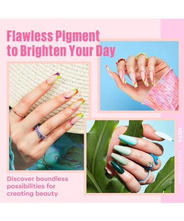 MEFA 46PCS Gel Nail Polish Kit 42 Colors All Seasons Collection White Nude Pink Colorful Gel Polish Set with 4Pcs Top and Base Coat Manicure Art Home Salon 7ML Gifts for Women Girls - Buy Online on GoSupps.com