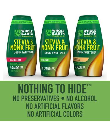Whole Earth Sweetener Co. Vanilla Stevia & Monk Fruit Liquid Sweetener - 1.62 Fl Oz Squeeze Bottle (Pack of 12) - Buy Online on GoSupps.com