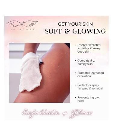 Seraphic Skincare Divine Glow Exfoliating Mitt - 2pcs | Vegan Dye-Free & Bleach-Free Korean Body Exfoliator for Self-Tan Removal & Keratosis Pilaris - Buy Online on GoSupps.com