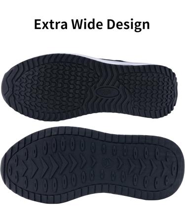 QAUPPE Women's Walking Shoes with Arch Support - Wide Plantar Fasciitis Sneakers for Foot Pain Relief - Size 8 Wide - Black - Buy Online on GoSupps.com