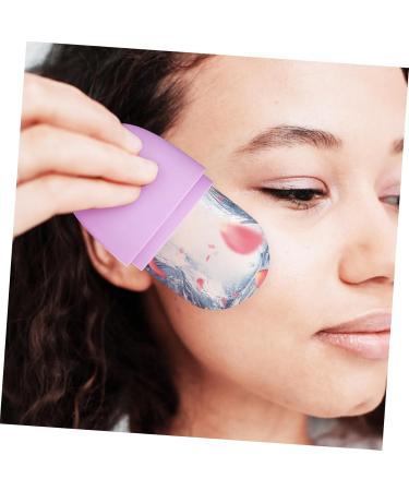 Silicone Face Ice Tray & Roller Tool - Beauty Ice Mold for Glowing Skin | 11.5x7cm Purple - Shop Internationally - Buy Online on GoSupps.com
