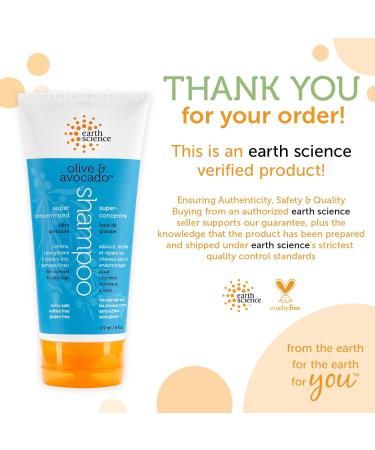 Earth Science Super Concentrated Shampoo with Olive & Avocado - 6 fl oz | Nourishing Hair Care - Buy Online on GoSupps.com