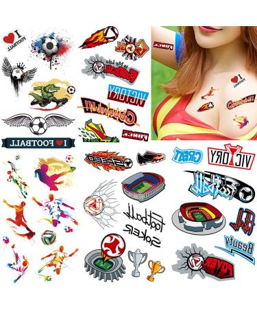 100pcs Temporary Soccer Tattoos | Waterproof Body Art Stickers for Fans & Events | Party Favors & Prizes for Boys, Girls, Men, Women - Buy Online on GoSupps.com