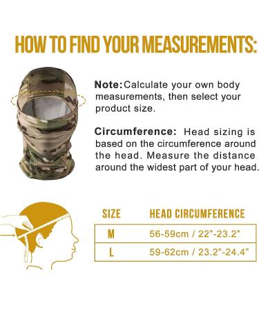 OneTigris Balaclava Face Mask - Full Head Wrap for Men & Women - Cooling Neck Gaiter for Motorcycle, Hiking, Cycling - Large Camo - Buy Online on GoSupps.com