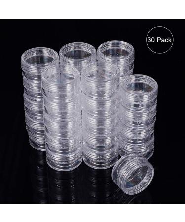 BENECREAT 30 Pack 15ml Round Clear Plastic Bead Jars with Screw Caps - Ideal for Beads Nail Art Glitter Makeup and Travel Cream - International Shipping Available - Buy Online on GoSupps.com