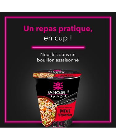 TANOSHI - Cup Instant Noodles Beef Teppanyaki - Instant Japanese Noodles - 1 Person - 65g - Buy Online on GoSupps.com